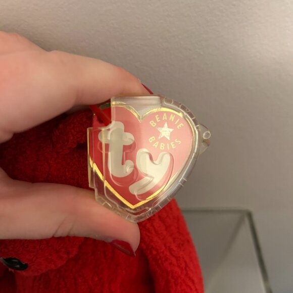 TY BEANIE BABY Mistletoe The Bear With Tags Retired 2000 Plush 8.5" - Picture 3 of 8